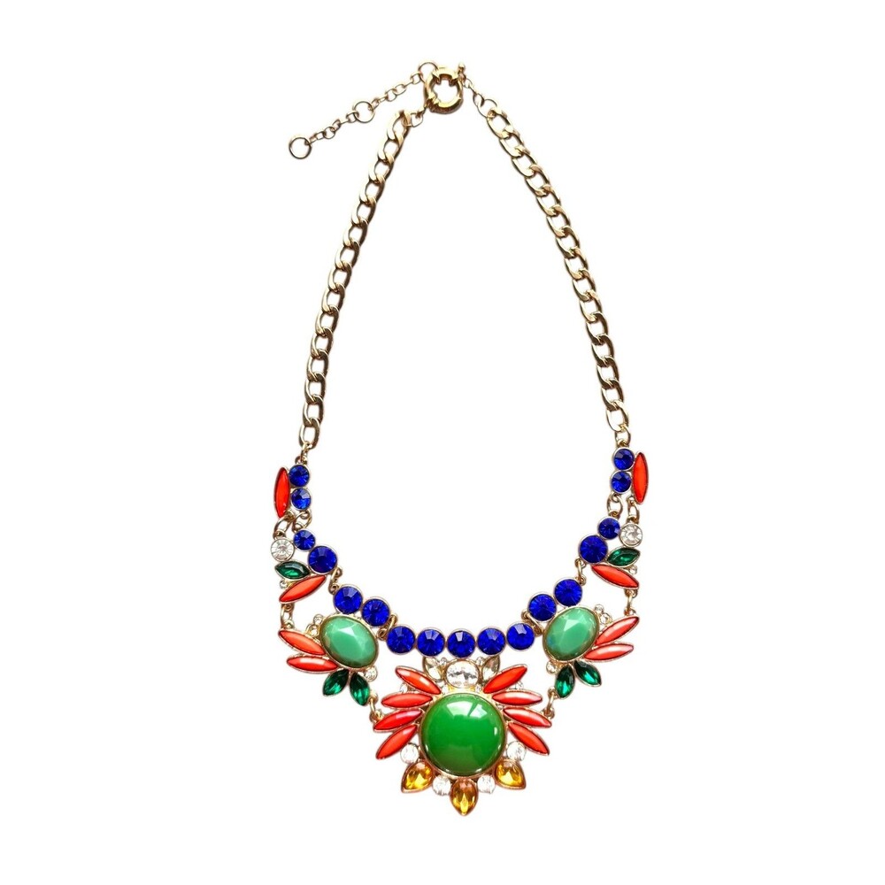 Unique Colorful and Gold Plated Statement Necklace #7075
